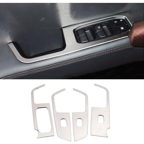 For Hyundai Creta IX25 2016-2018 Inner Door Armrest Window Lift Switch Button Panel Cover Trim Car Stainless Steel Sticker