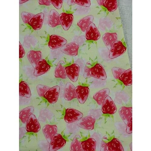 Cotton Fabric Strawberry Fruit Vivid Summer Cotton Fabric DIY Patchwork Textile Tissue Home Clothing Dress viaPhil
