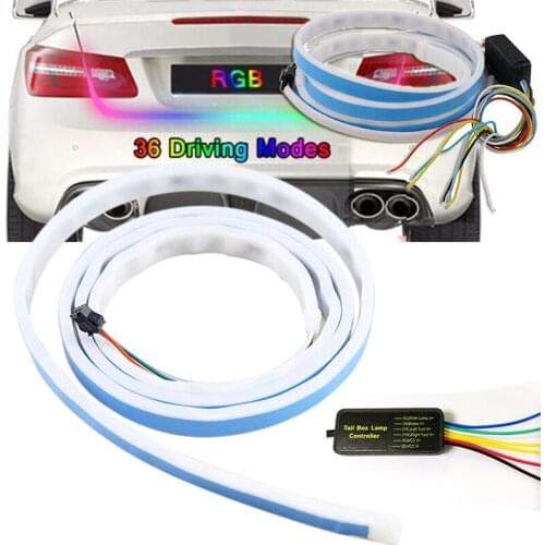 JXLCLYL 4 Colors Flow Type LED Car Tailgate Light Strip Brake Driving Turn Signal Lamp