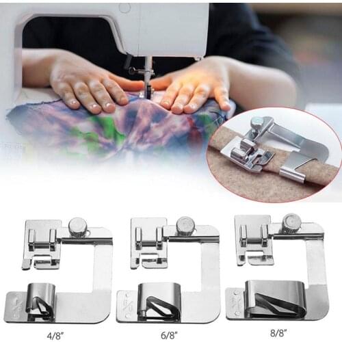 1/3Pcs Domestic Sewing Machine Foot Presser Rolled Hem Feet Set For Brother Singer Babylock Juki Sewing Machine Accessories