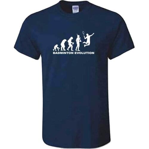 2019 Fashion Hot sale 100% cotton Unisex Evolution Of BADMINTONS Tshirt - Funny Badmington Racket Shuttlecock Top Tee shirt