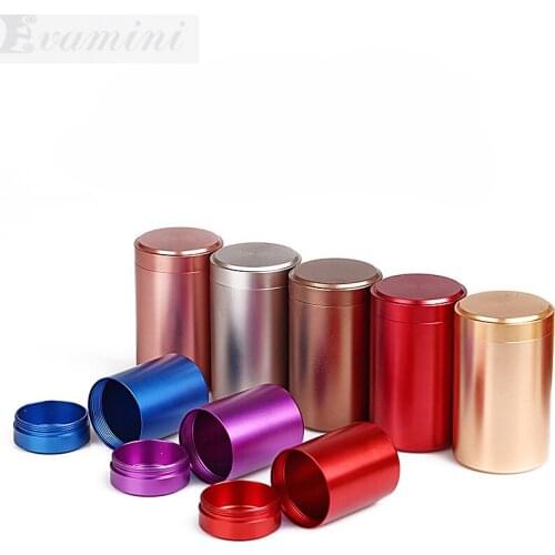 Metal Cans Tea Pots Mini Caddy Small Sealed Canisters Portable Travel Tea Box Titanium Stainless Steel Tea Tank Box Tea Storage