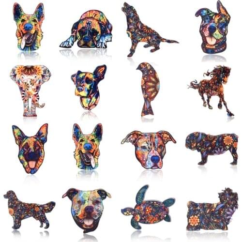 Fashion Acrylic Animal Brooch Cat Elephant Dog Bird Horse Turtle Brooches Cute Brooch Animal Wedding Jewelry Best Gift