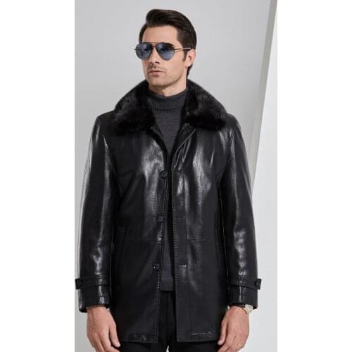 High Quality PU Leather Jackets Jaqueta Masculina Inverno Thickness Parkas Winter Jacket Men Fashion Casual Coats -40