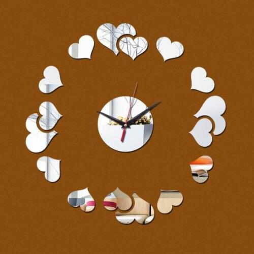 New arrival hot sale Mirror 3d Acrylic clock watch wall clocks home decor Quartz Living Room Needle