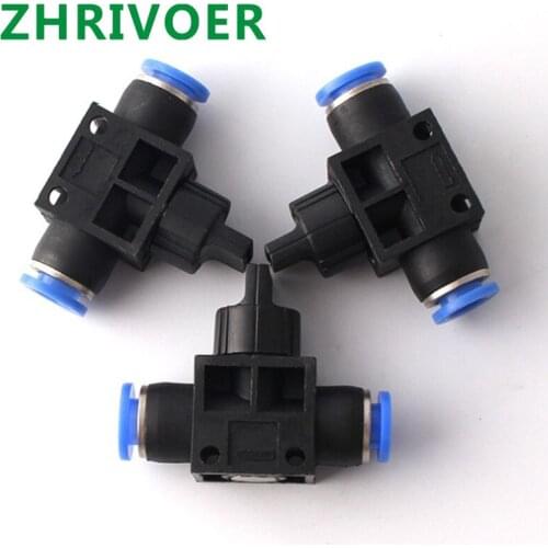 Pneumatic Parts 4mm 6mm 8mm 10mm 12mm Improvement Pneumatic Air 2 Way Quick Fittings Push Connector Tube Hose Plastic