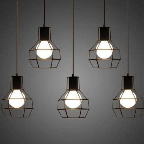 Pendant Party Table DIY Guard Cage Home Bedroom Accessory Lamp Shade Iron Ceiling Retro Vintage Decor chandelier lighting modern