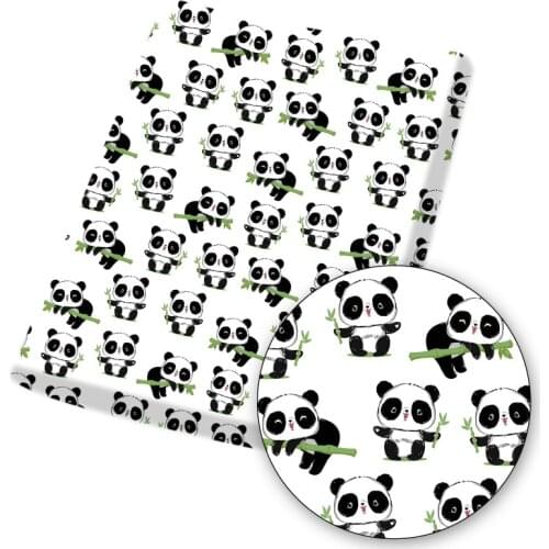 Polyester Cotton Fabric Cartoon Cloth Fabrics Cute Panda Printed Sheet for Dress DIY Face Mask Bag Sewing Materials 45*145cm/pc