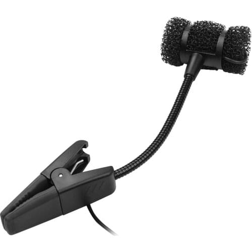 Wired Saxophone Microphone Clip-on Musical Instrument Condenser Mic 3.5mm Plug with 6.35mm Conversion Plug for Horn Trumpets SAX