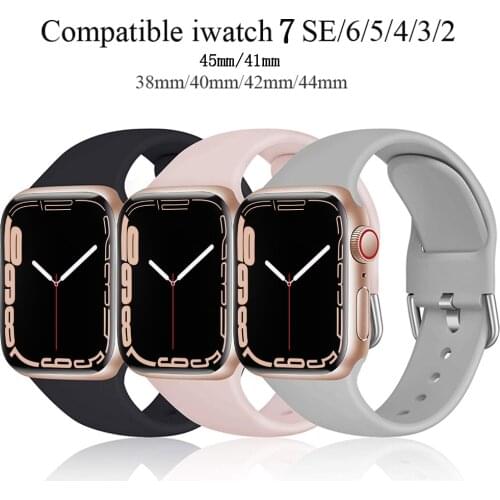 Silicone Strap For Apple Watch band 40mm 44mm 38mm 42mm Rubber belt smartwatch wristband Sport bracelet iWatch serie 3 se 4 5 6