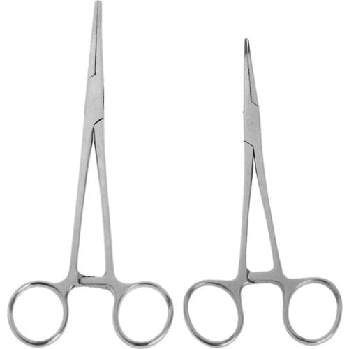 Stainless Steel Fishing Scissors Fish Hook Bait Pliers Line Cutter Remover Curved Tip Clamps Fishing Locking Forceps Accessories