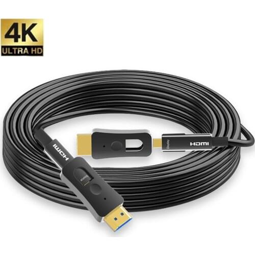 Detachable Optical Cable HDMI 2.0-compatible A to D type 4K@60Hz 18Gbs Easy to Wear Tube 10m 15m 20m 30m for HDTV Projector More