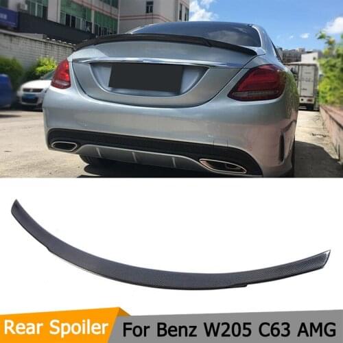 For Mercedes W205 Carbon Spoiler 4-Door Sedan C63 C180 C200 C250 C260 Carbon Fiber Rear Trunk Spoiler 2014 - UP