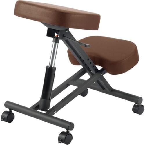 YDM-1457-3 Steel Kneeling Chair Adjustable Height Lifting Rotating Chair Ergonomic Swivel Computer Chair With Fixable Roller