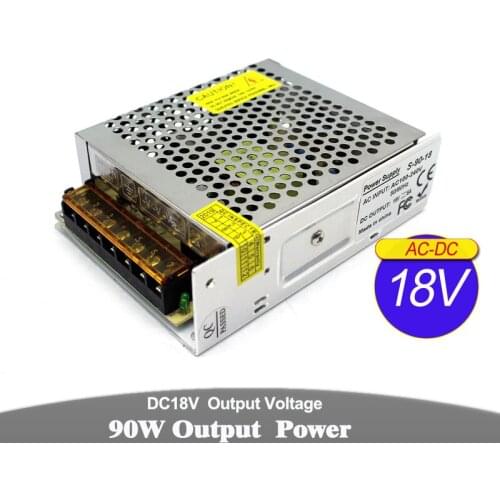Led driver DC 18V 5A 90W DC Regulated Switching Power Supply 110-220V AC DC18V SMPS For Lighting CCTV Stepper Motor