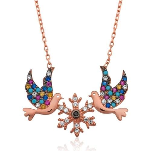 Tevuli 925 Sterling Silver Love Birds Lady Necklace