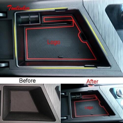 Tonlinker Interior Car Armrest Storage Box Cover Stickers For Geely Tugella FY11 2019-20 Car Styling 1 PCS ABS Cover Stickers