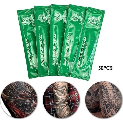 50-pack Tattoo Cream Aftercare Repairing Cream Vitamin Ointment for Tattoo Enthusiast Recover Scar, Nourish Skin