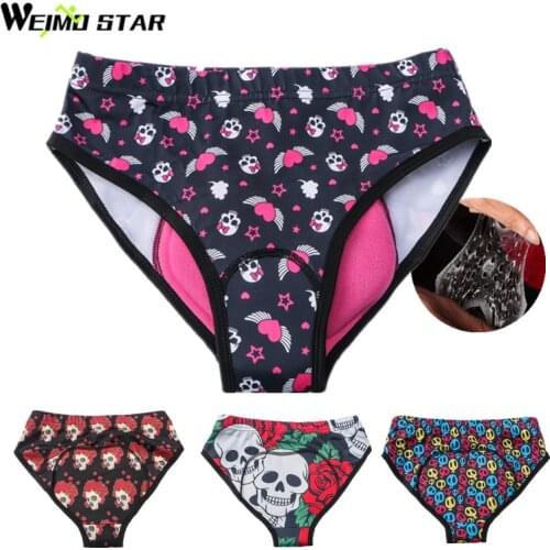 Weimostar Skull Cycling Underwear Women 3D Gel Pad mtb Shockproof Bicycle Cycling Shorts Compression Tights Bike Triangle Shorts