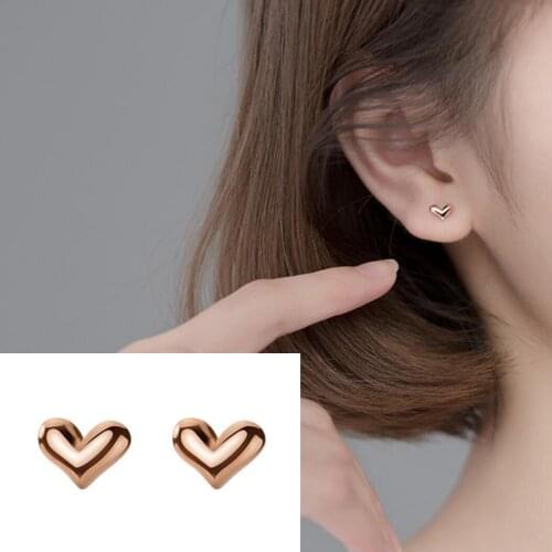 925 Sterling Silver 4x6mm TINY Heart Tragus Helix Screw Back Stud Earrings A1619