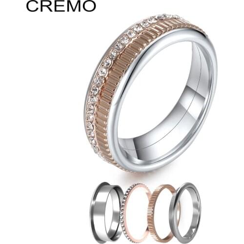 Cremo Stacking Ring Womens Rotating Ring Combination Filling Interchangeable Rotating Ring Femme Bijoux Jewelry Accessories