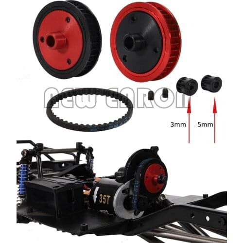 1/10 DIY 1Set 3.0mm 5.0mm Belt Drive Transmission Gear System for RC Car Crawler Parts Axial SCX10 & SCX10 II 90046 Upgrade Part