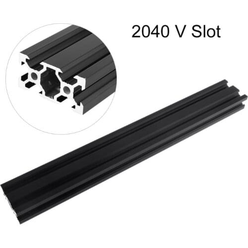 100-500mm 2040 V-Slot Aluminum Profile Extrusion Frame for CNC DIY Laser-Engraving 3D Printers Camera Slider Black
