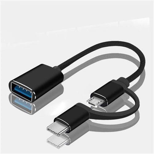 2 In 1 Type-C & Micro USB To USB 3.0 Interface Charging Cable Line USB 3.0 OTG Adapter Cable for Phone PC U Dick Converter