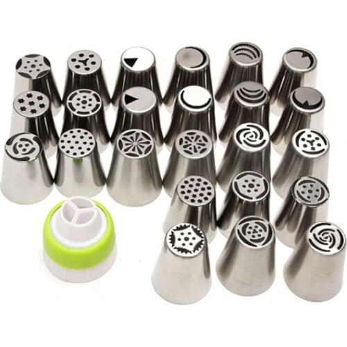 24Pcs Russian Tulip stainless steel Nozzles birthday Cake Cupcake Decorating Icing Piping Nozzles Rose Flower Cream Pastry Tips