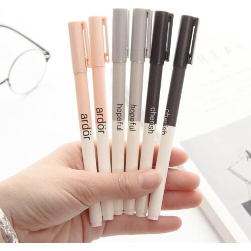 3pcs Wenzhou stationery creative simple and elegant needle gel pen student stationery pen black 0.5mm