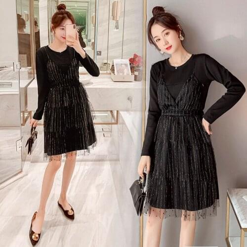 676# Maternity Clothes Stylish 2Pcs Maternity Nursing Dress With Camisole Set Women Breastfeeding Pregnant Women Suit