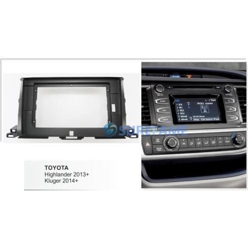 10.1 inch Car Fascia Radio Panel for TOYOTA HIGHLANDER 2013+, KLUGER 2014+ Dash Kit Install Facia Console Bezel Adapter Plate