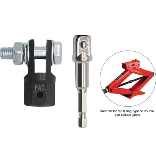 Car Repair Portable Socket Automotive Scissor Jack Adapter Lifting Equipment Chrome Vanadium Steel Durable For Impact Wrench