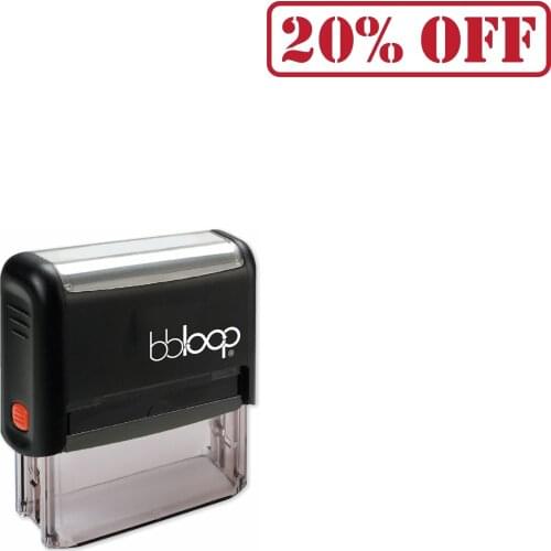 Bbloop '20% OFF' Self-Inking Office Stamp, Rectangular Military Stencil Style