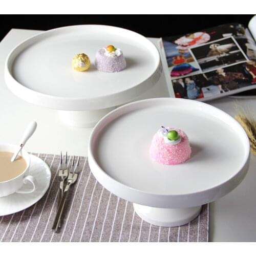 White Ceramic Cake Stand and Plastic Cover Wedding Cake Tools Fondant Bakeware Cake Decorating Supplies Dessert Table Pops