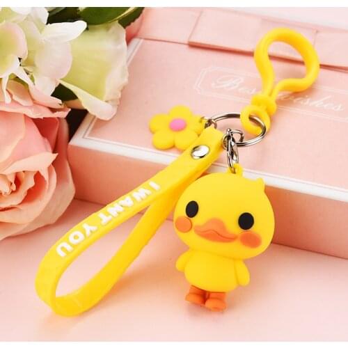 Cartoon Duck Panda Keychain Animal Key Holde Keyring Llavero Mujer Key Ring Holder Trinket Jewelry Wedding Gift Souvenir EH201