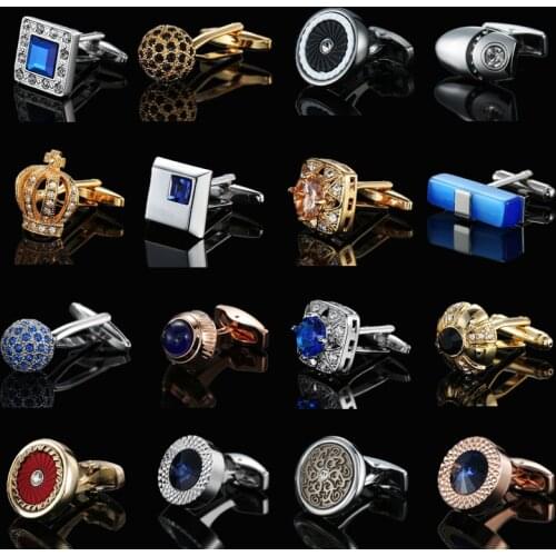 Brand new fashion design mens French shirt cuff Cufflinks luxury crystal zircon cufflink accessories wholesale