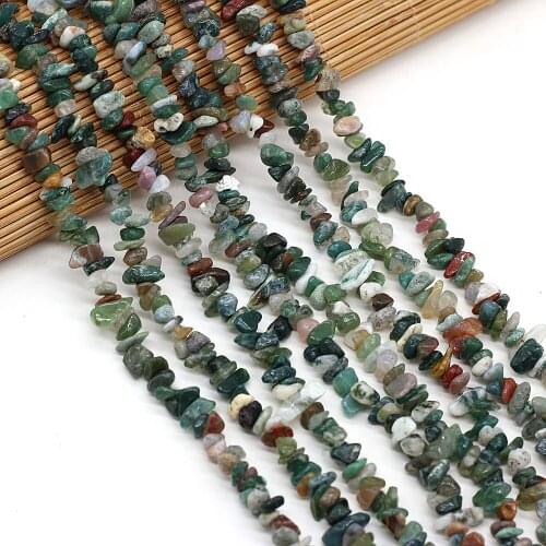 40cm Hot Natural India Agates Irregular Gravel Stone Loose Spacer Beads for Women Bracelet Jewelry Accessories Size 3x5-4x6mm