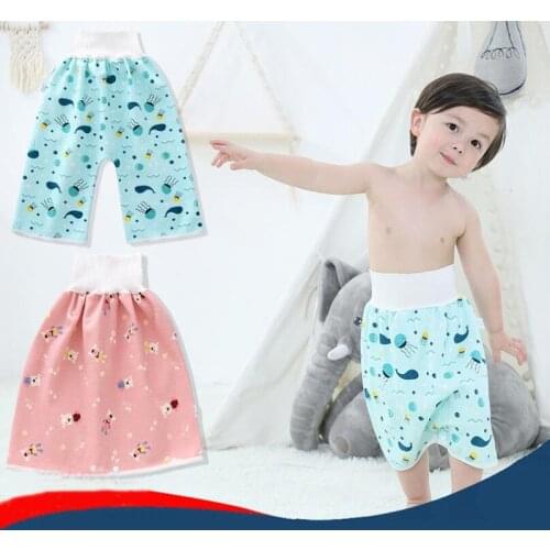 Hot Seller 0-12 Years Sleeping Bed Pad Waterproof Diaper Skirt Cotton High Waist Kids Training Pants Cloth Reusable Baby Diaper