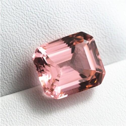Hot sale AAAAA rectangle pink morganite stones beads for jewelry making step cut rarity gems collection lustre bright