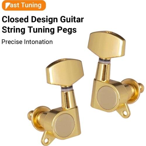 6pcs Sealed Guitar String Pegs Locking Tuners 3L3R Tuning Pegs String Tuners Electric Acoustic Guitar Tuner Machine Heads Knobs