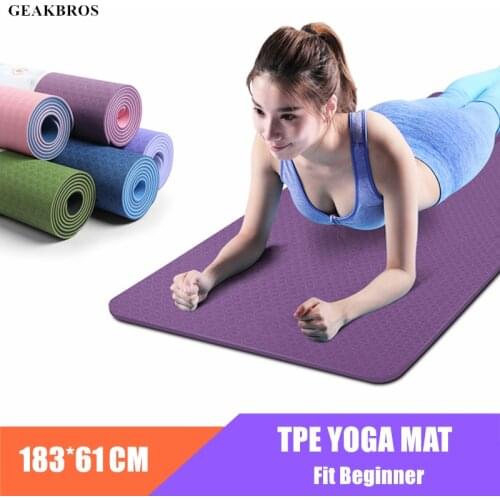 183X61cm TPE Yoga Mats Non-slip Carpet Mat For Beginner Fitness Mat Women Tasteless Pilates Gym Exercise Fitness Sports Pad