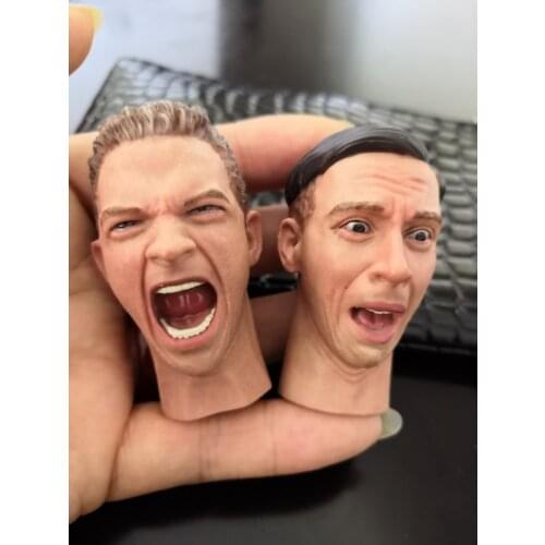 1/6 H004 H005 WWII Male Shocked Expression Head Sculpt Carving For 12" Action Figure Body