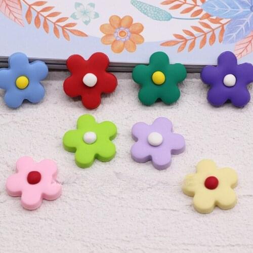 Handmade soft pottery small flower material DIY hyuna style earring accessories ins childish color contrast earring patch