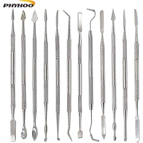 12 Pcs Dental Wax Knife Kit Carve Clay Sculpture Tool Blade Pottery Metal Wood Carving Knife Modeling Set Tools Jewelry Making