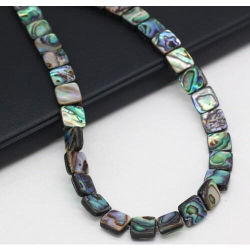 Natural Abalone Shell Square Beaded Handmade Crafts DIY Cute Party Necklace Bracelet Jewelry Gift Making for Men and Women