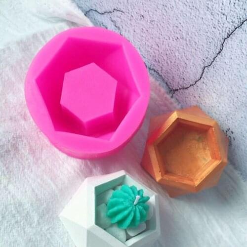 New Polygonal Geometry Silicone mold Diffusion stone diy mold Aromatic cement candlestick fleshy flowerpot chocolate