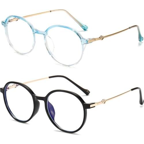 Transparent Round Rim Fashion Anti Blue Light Reading Glasses Men Women Lightweight UV Protection Presbyopic Diopter +0 150 blue