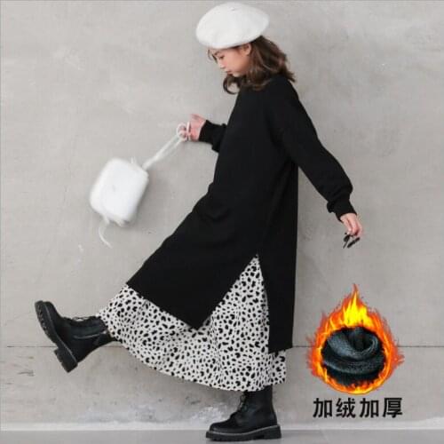 Baby Girl Clothes 20020 Autumn Winter Girl Cotton Thicken long-sleeved Dress And Skirts 2 Pieces Kids Clothes Fashion Baby Suis
