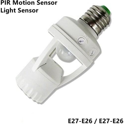 E27 Socket Motion Sensor Lamp Holder E26 Plug 110V Light Sensor LED Lamp Base Lampara LED 220V For LED Bulb Soquete PIR Lighting